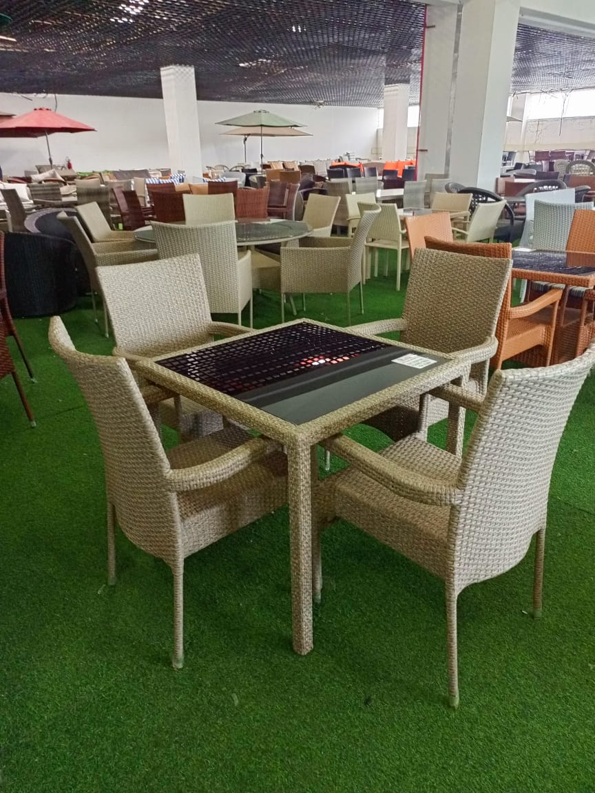 Brown 4-Seater Outdoor Dining Set1 Brown 4-Seater Outdoor Dining Set1
