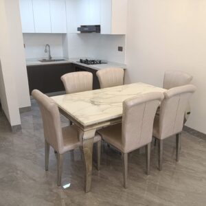 White Top Marble Dining Set (3)
