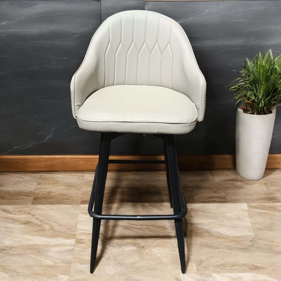 Rotating Kitchen Stool (2) White Swivel Chair