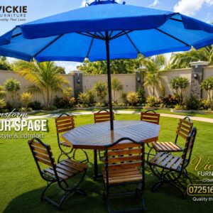 6-Seater dining outdoor with  an umbrella