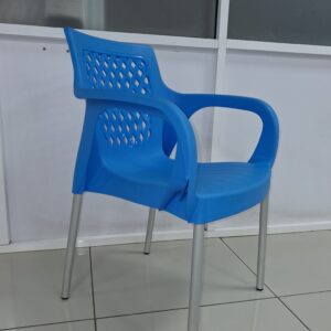 Plastic chairs with metal legs